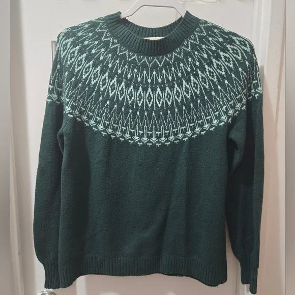 LOFT Soft Cozy Green Crewneck Sweater XS - Picture 2 of 6